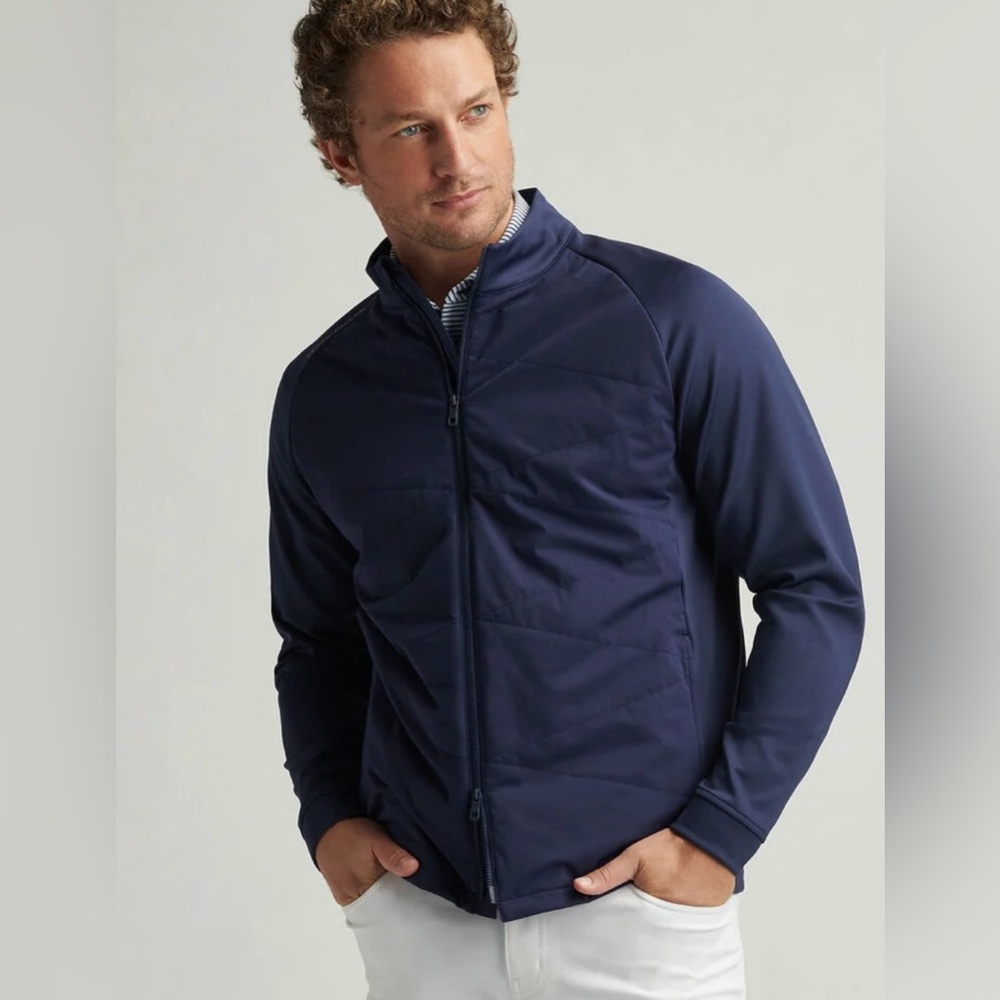 Peter Millar Merge Elite Hybrid Golf Jacket Full Zip Navy Blue Men's Size XL